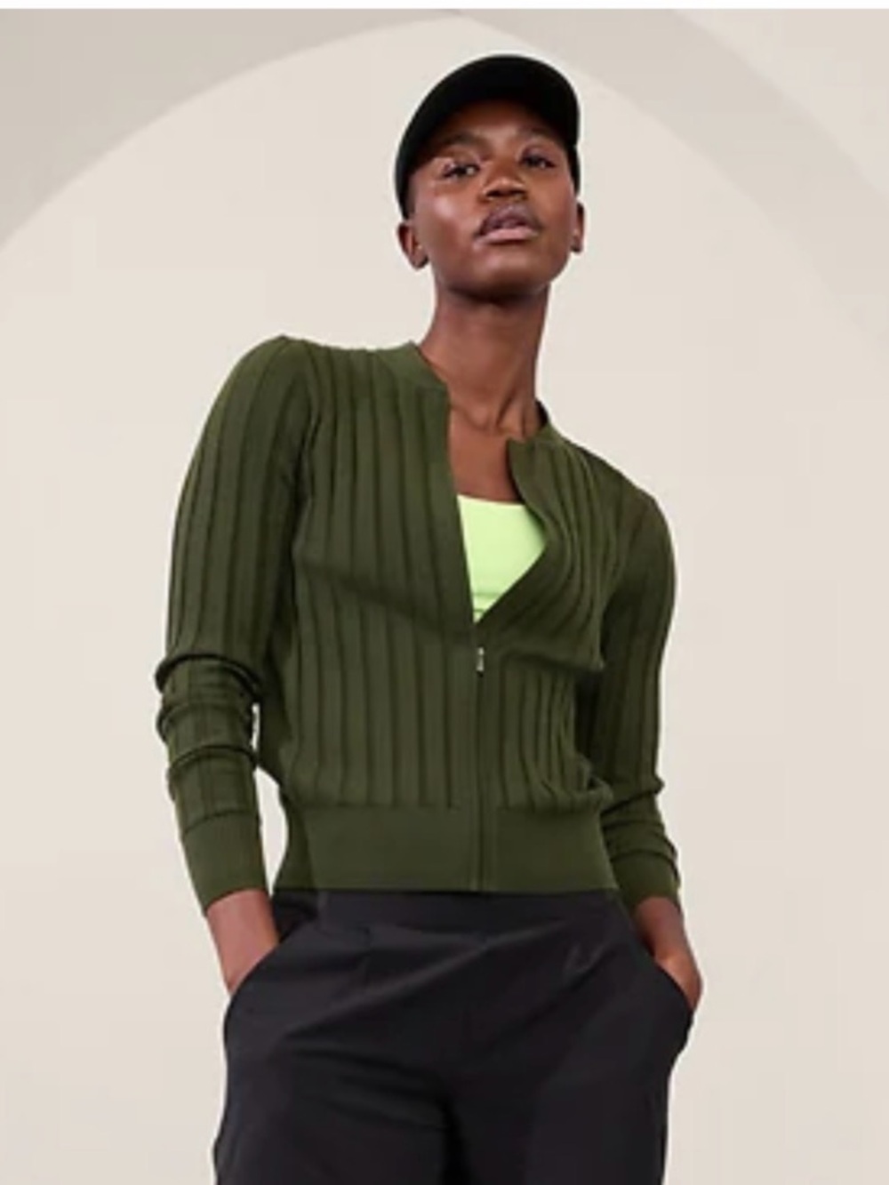 Athleta Fairway Sweater | aspen olive green